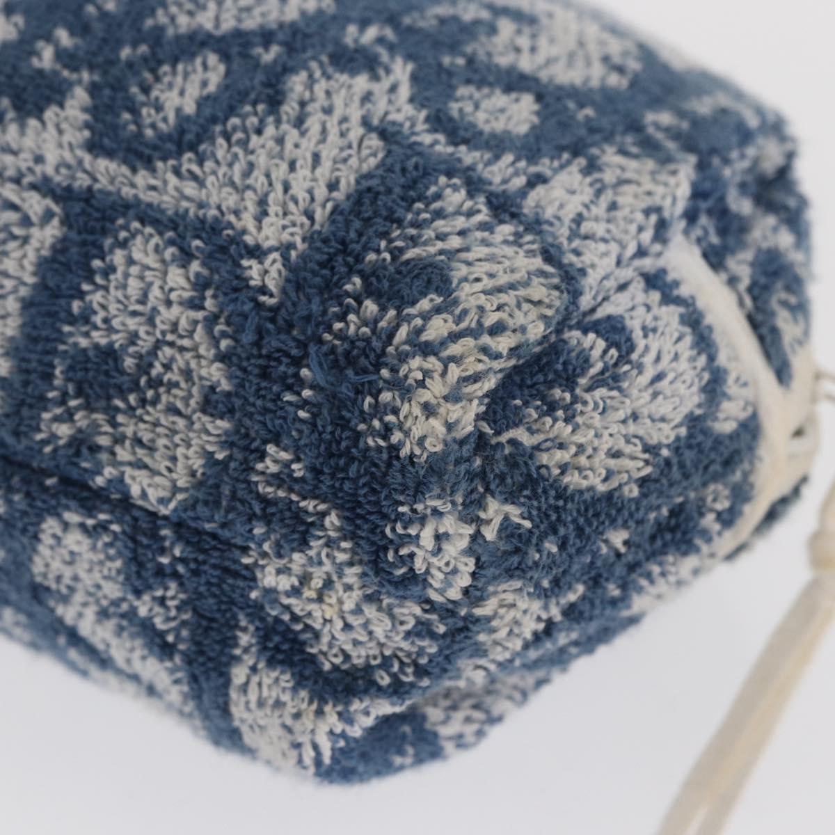 Christian Dior Trotter Canvas Hand Bag Pile Blue Auth ka1808