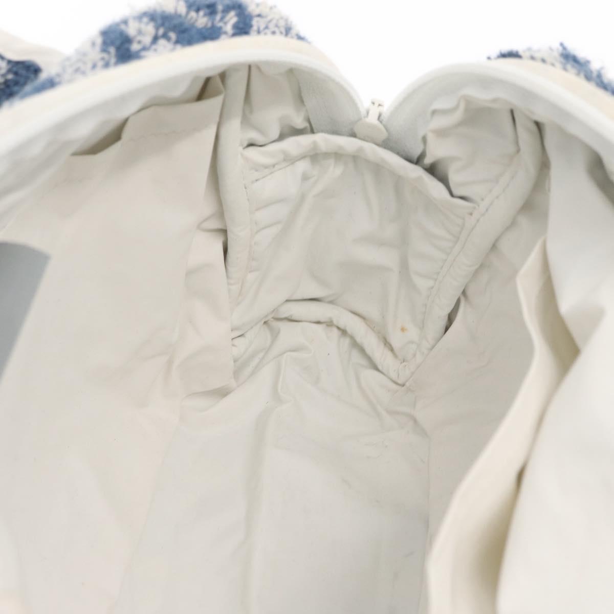 Christian Dior Trotter Canvas Hand Bag Pile Blue Auth ka1808