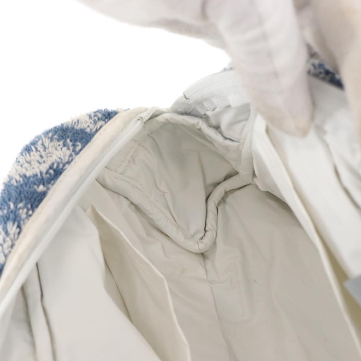 Christian Dior Trotter Canvas Hand Bag Pile Blue Auth ka1808