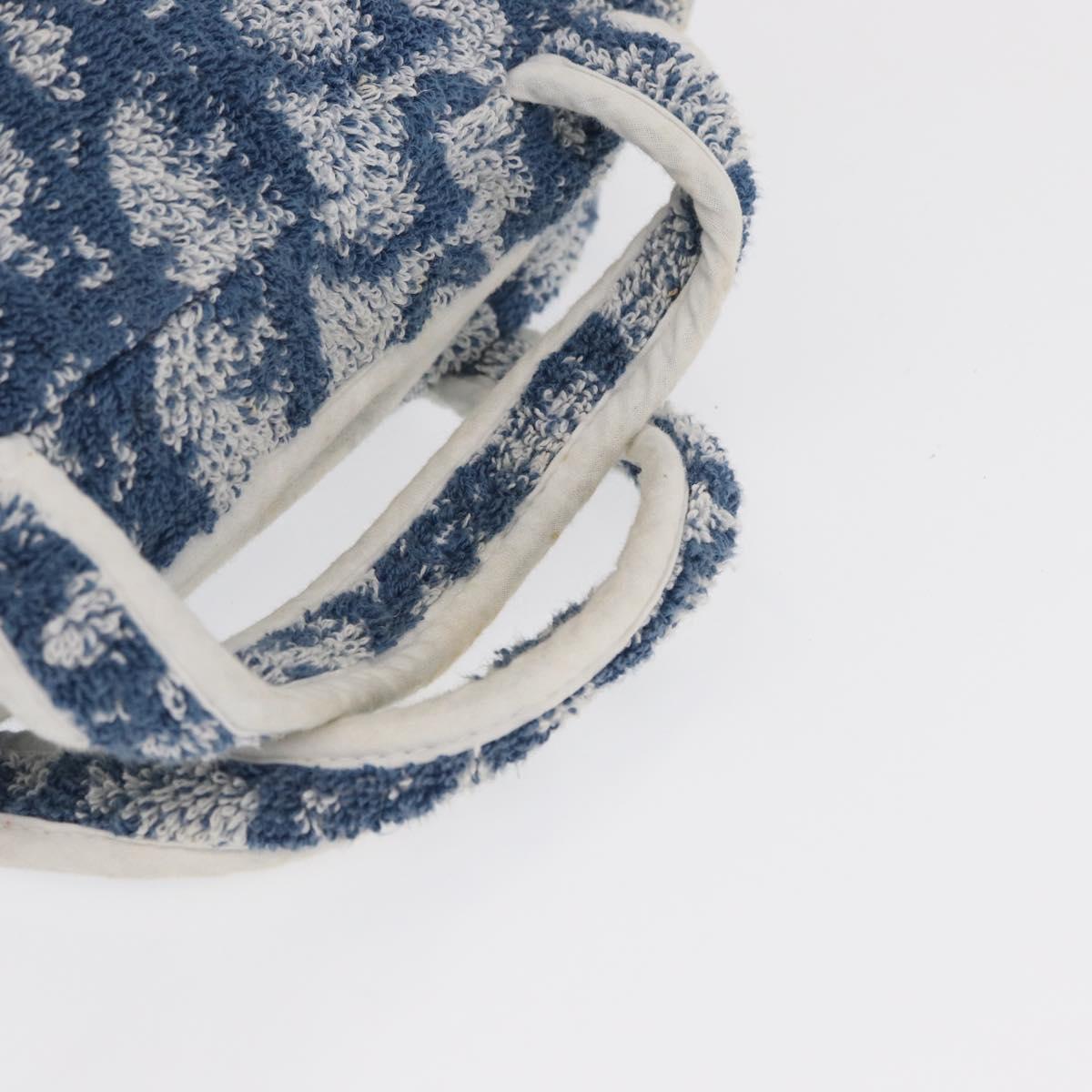 Christian Dior Trotter Canvas Hand Bag Pile Blue Auth ka1808