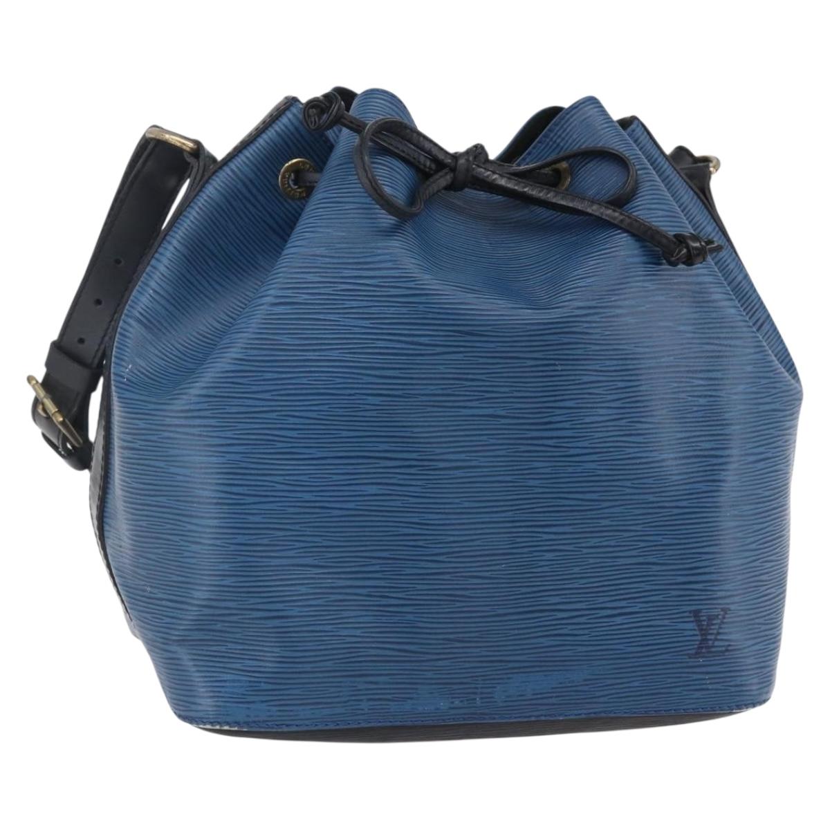 LOUIS VUITTON Epi Petit Noe Shoulder Bag Bicolor Black Blue M44152 Auth ka181