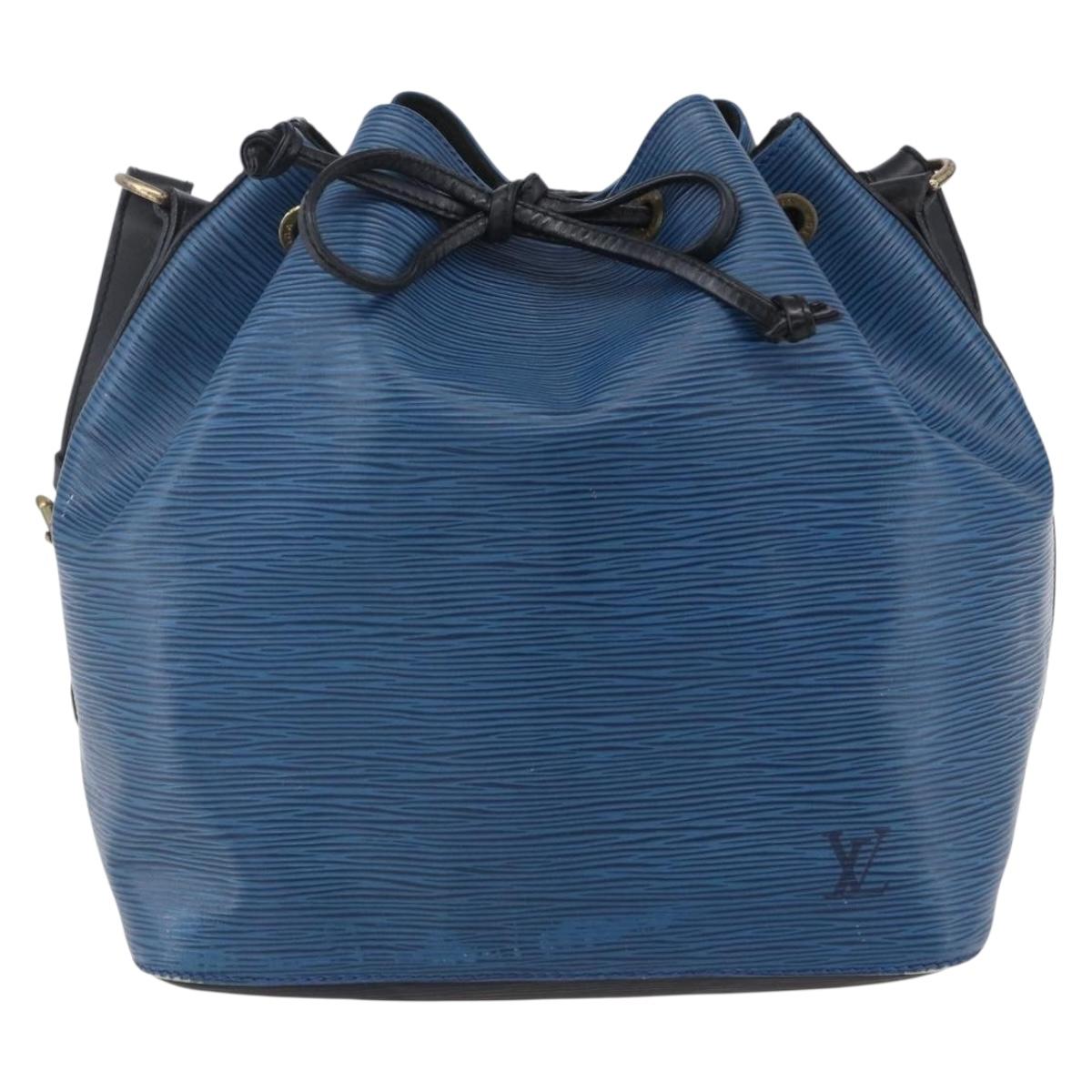 LOUIS VUITTON Epi Petit Noe Shoulder Bag Bicolor Black Blue M44152 Auth ka181