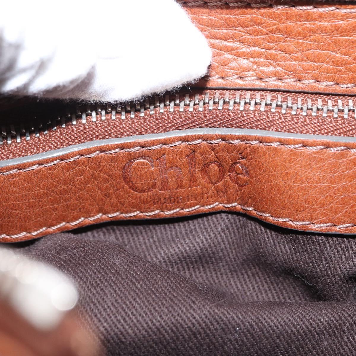 Chloe Paddington Hand Bag Leather Brown Gold Silver Auth ka1826SAV