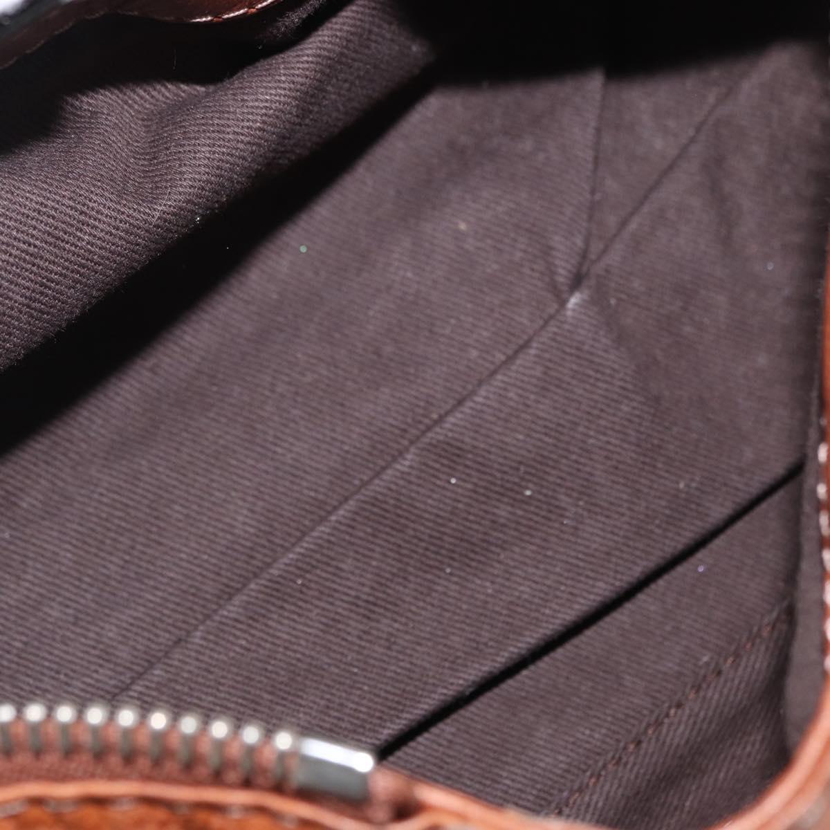 Chloe Paddington Hand Bag Leather Brown Gold Silver Auth ka1826SAV