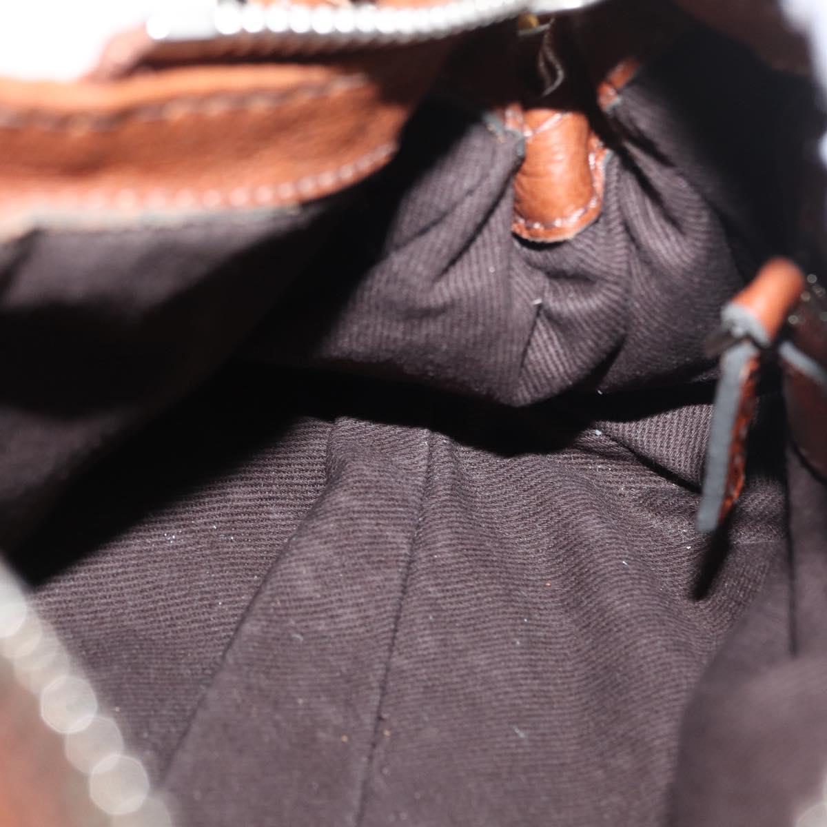 Chloe Paddington Hand Bag Leather Brown Gold Silver Auth ka1826SAV