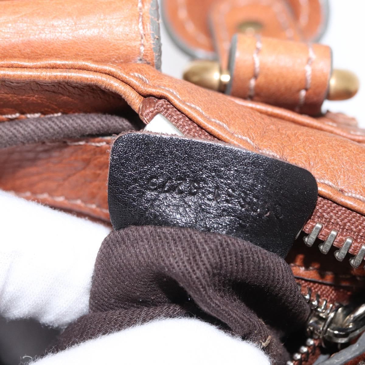 Chloe Paddington Hand Bag Leather Brown Gold Silver Auth ka1826SAV