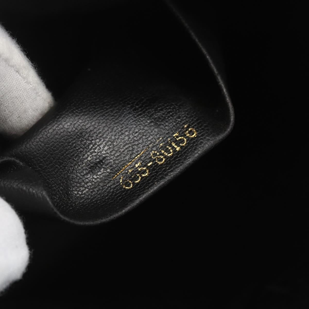 FENDI Shoulder Bag Leather Black Gold Auth ka1834