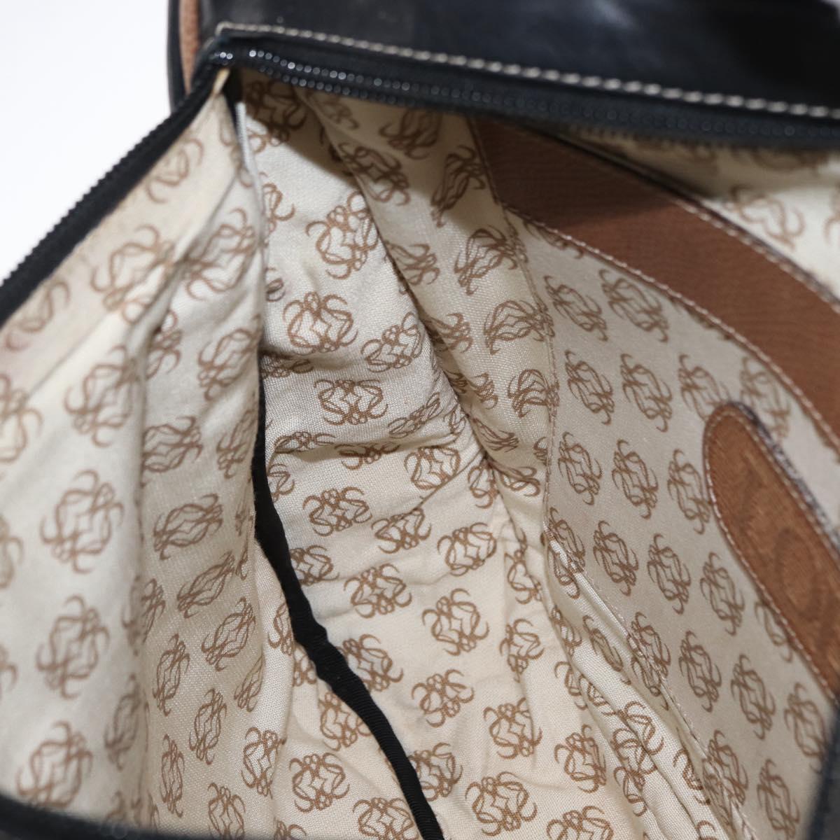 LOEWE Anagram Shoulder Bag Leather Black Auth ka1835