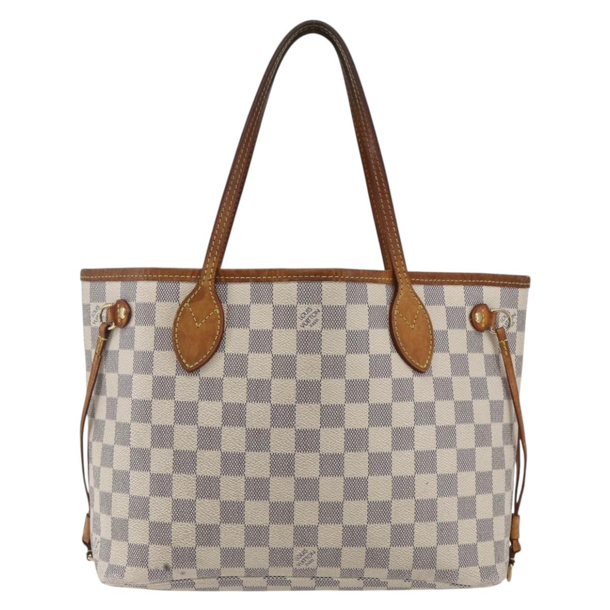 LOUIS VUITTON Damier Azur Neverfull PM Tote Bag N41362 LV Auth ka1836