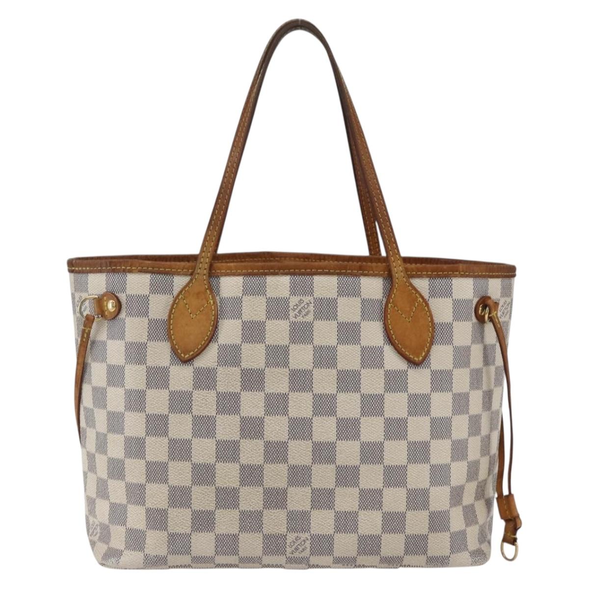 LOUIS VUITTON Damier Azur Neverfull PM Tote Bag N41362 LV Auth ka1836