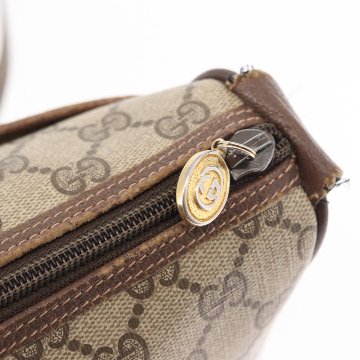 GUCCI GG Supreme Web Sherry Line Bag PVC Beige Gold 001 123 6177 4023 Auth ka184