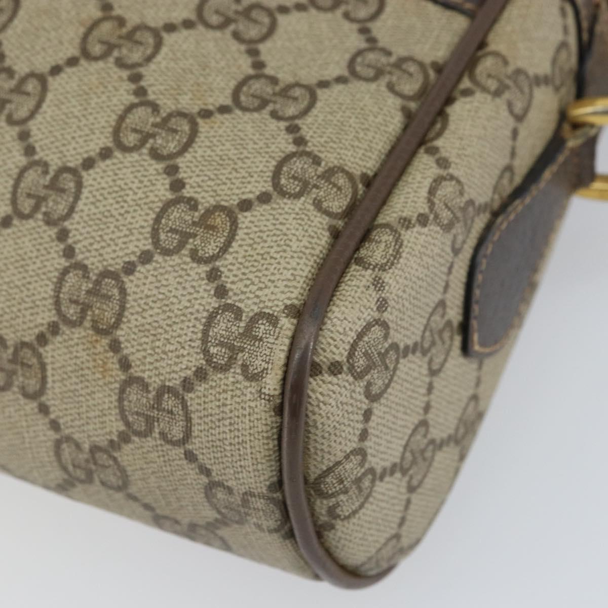 GUCCI GG Supreme Web Sherry Line Bag PVC Beige Gold 24 02 005 Auth ka1843