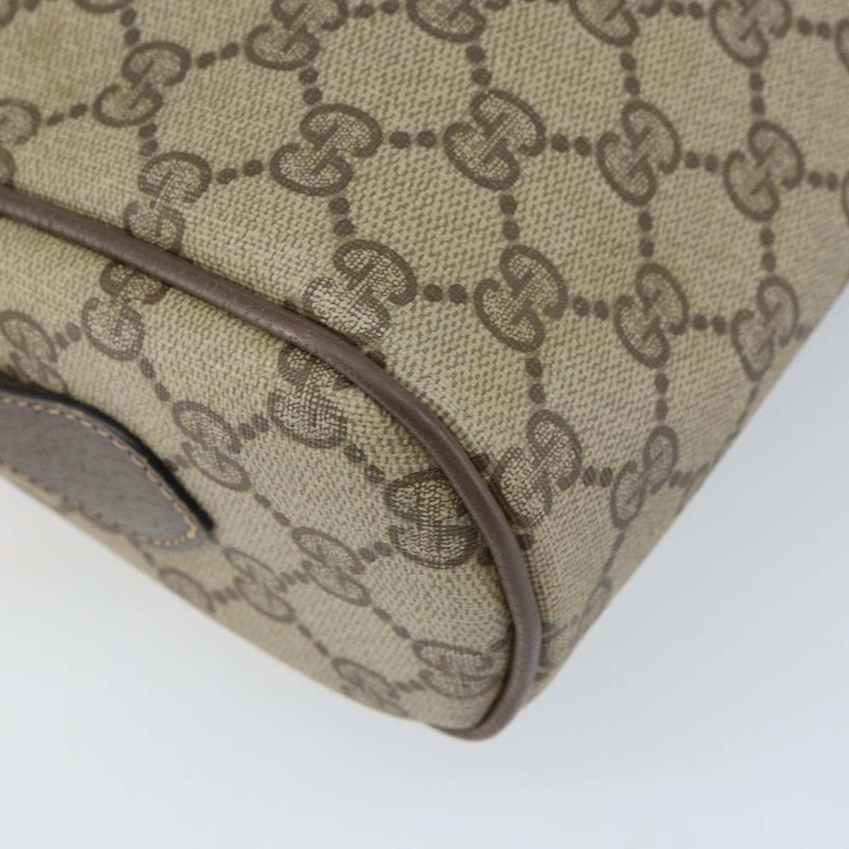 GUCCI GG Supreme Web Sherry Line Bag PVC Beige Gold 24 02 005 Auth ka1843