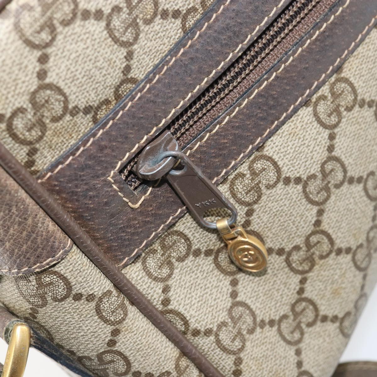 GUCCI GG Supreme Web Sherry Line Bag PVC Beige Gold 24 02 005 Auth ka1843