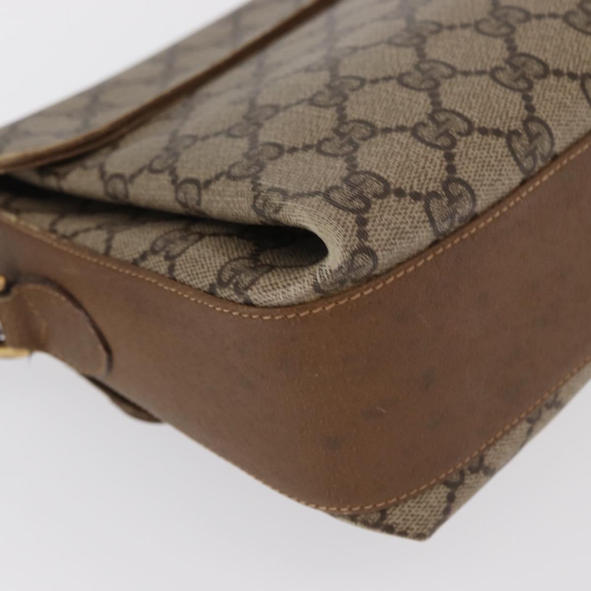 GUCCI GG Supreme Web Sherry Line Bag PVC Beige Gold 904 02 084 Auth ka1844