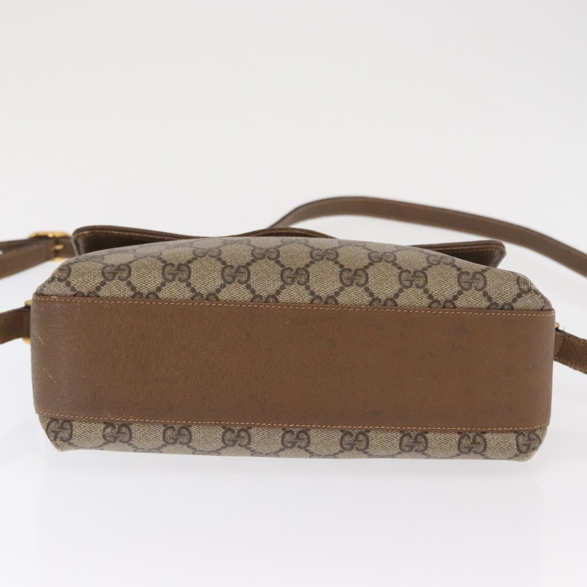 GUCCI GG Supreme Web Sherry Line Bag PVC Beige Gold 904 02 084 Auth ka1844