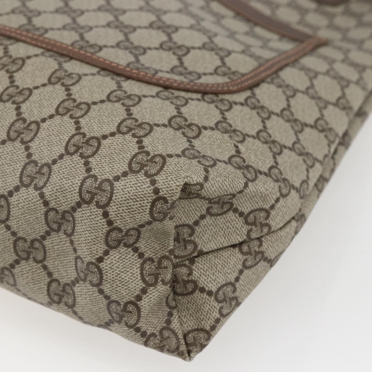 GUCCI GG Supreme Web Sherry Line Tote Bag PVC Beige Red 89 02 003 Auth ka1847A