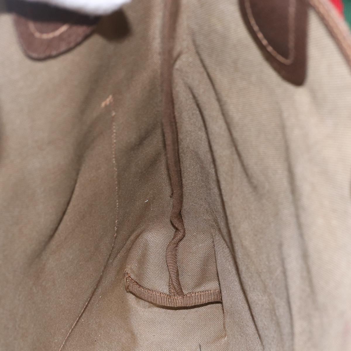 GUCCI GG Supreme Web Sherry Line Tote Bag PVC Beige Red 89 02 003 Auth ka1847A