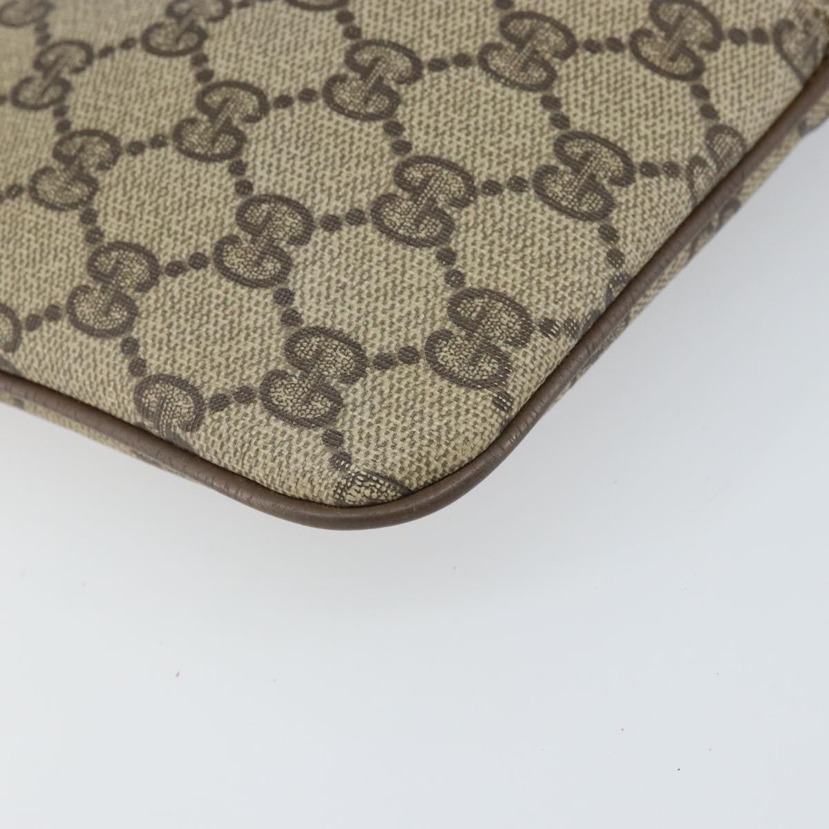 GUCCI GG Supreme Web Sherry Line Bag PVC Beige Gold 904 02 047 Auth ka1848