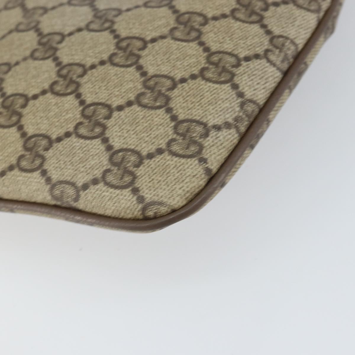 GUCCI GG Supreme Web Sherry Line Bag PVC Beige Gold 904 02 047 Auth ka1848