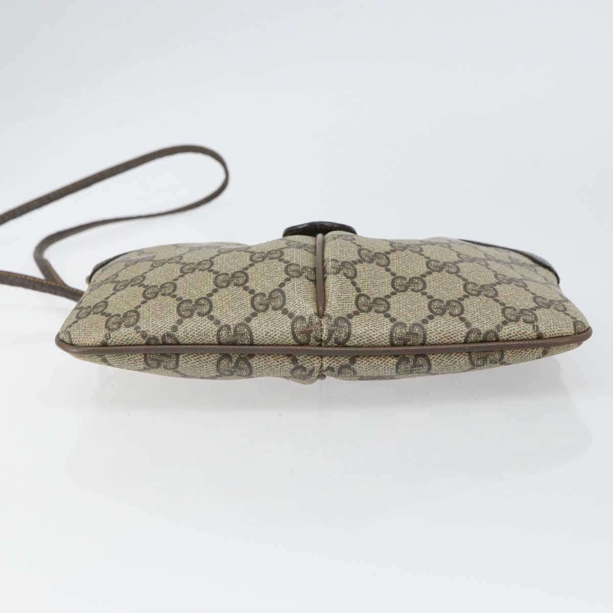 GUCCI GG Supreme Web Sherry Line Bag PVC Beige Gold 904 02 047 Auth ka1848