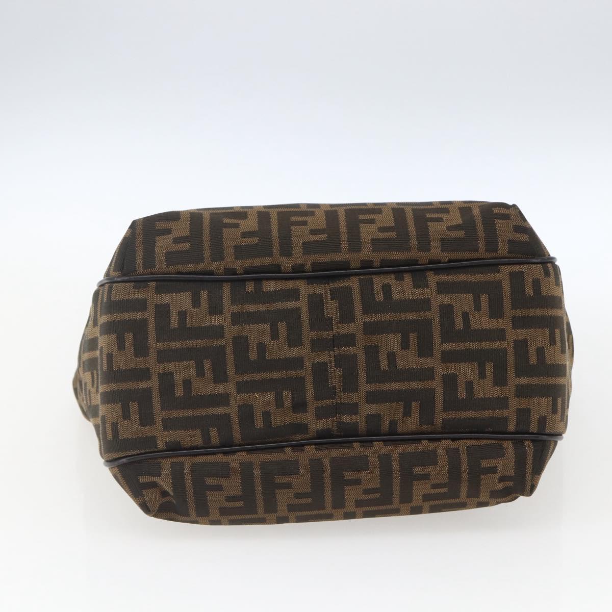 FENDI Zucca Canvas Tote Bag Black Brown Auth ka1849