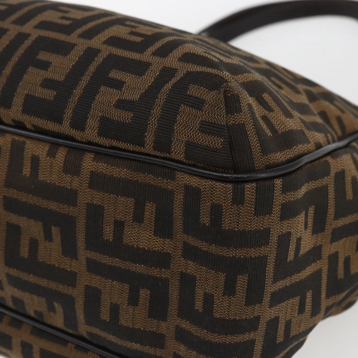 FENDI Zucca Canvas Tote Bag Black Brown Auth ka1849