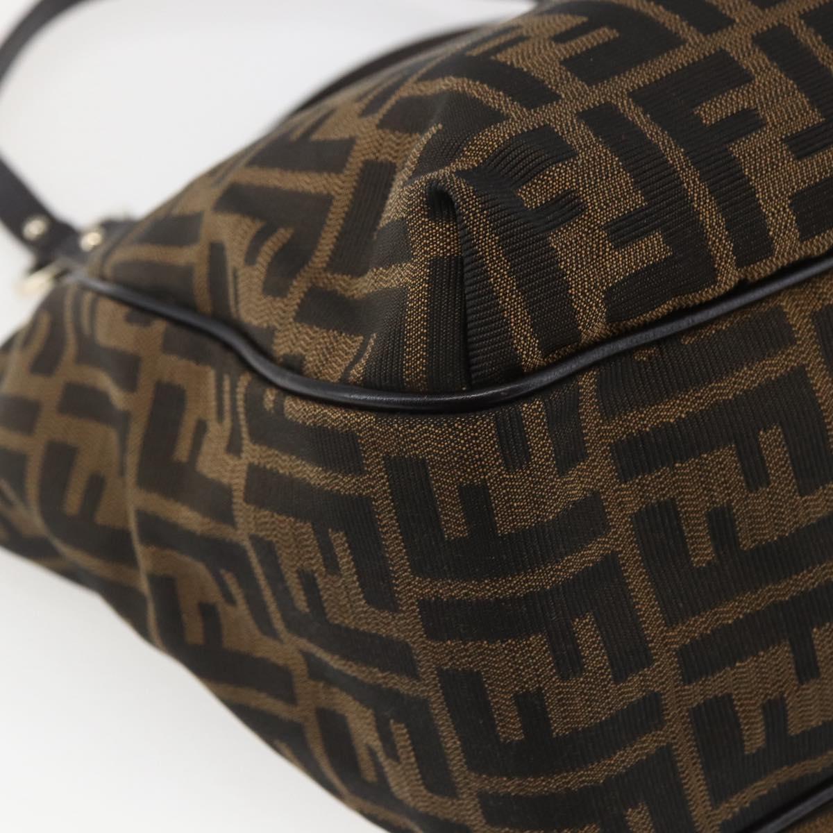 FENDI Zucca Canvas Tote Bag Black Brown Auth ka1849