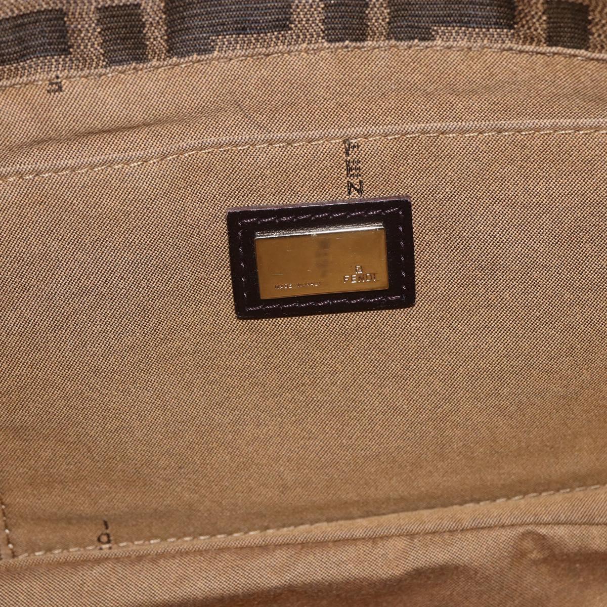 FENDI Zucca Canvas Tote Bag Black Brown Auth ka1849