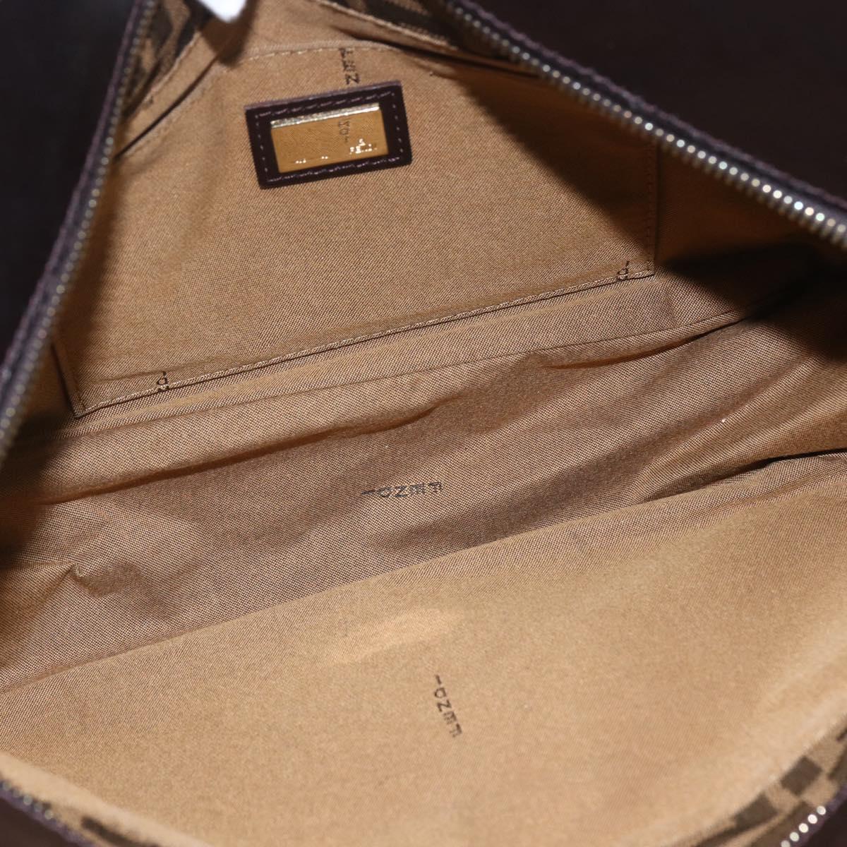 FENDI Zucca Canvas Tote Bag Black Brown Auth ka1849