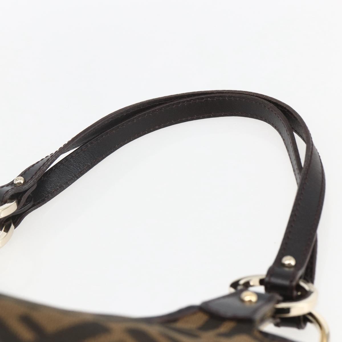 FENDI Zucca Canvas Tote Bag Black Brown Auth ka1849