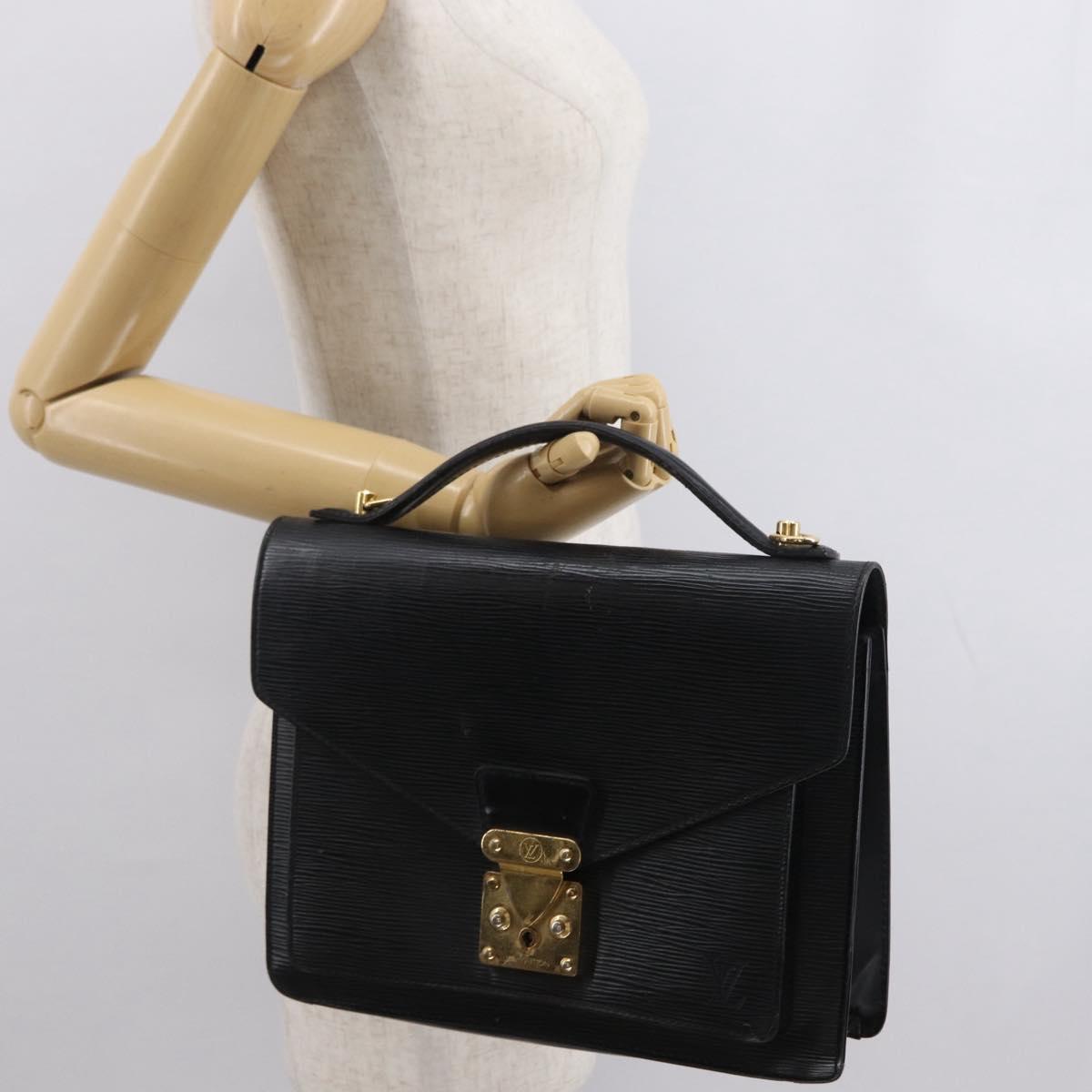 LOUIS VUITTON Epi Monceau 28 Hand Bag Black M52122 LV Auth ka1852