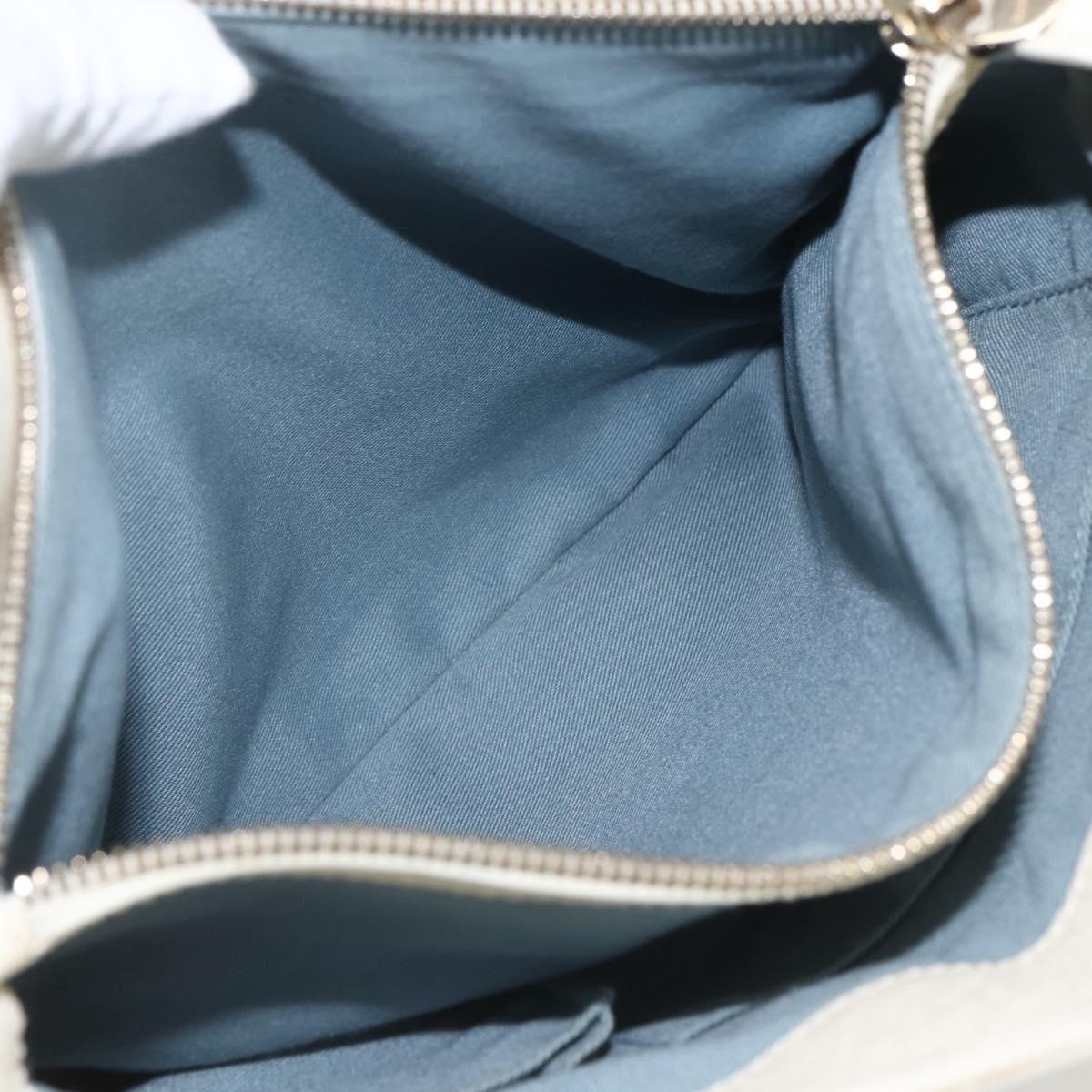 Salvatore Ferragamo Hand Bag Leather White Gold Auth ka1856