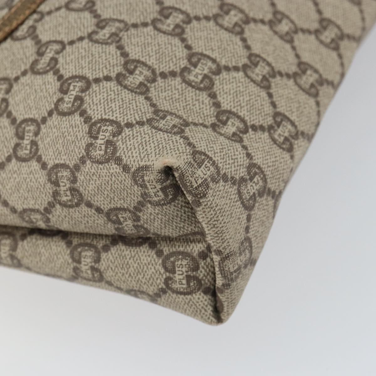 GUCCI GG Plus Supreme Web Sherry Line Tote Bag PVC Beige Gold Auth ka1861