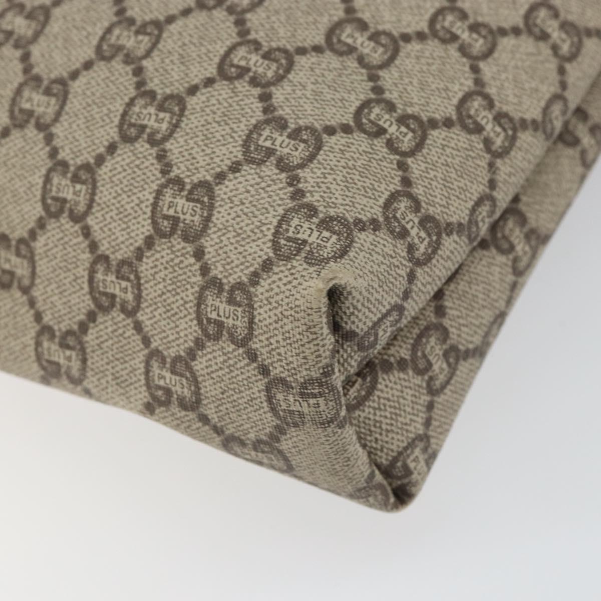 GUCCI GG Plus Supreme Web Sherry Line Tote Bag PVC Beige Gold Auth ka1861