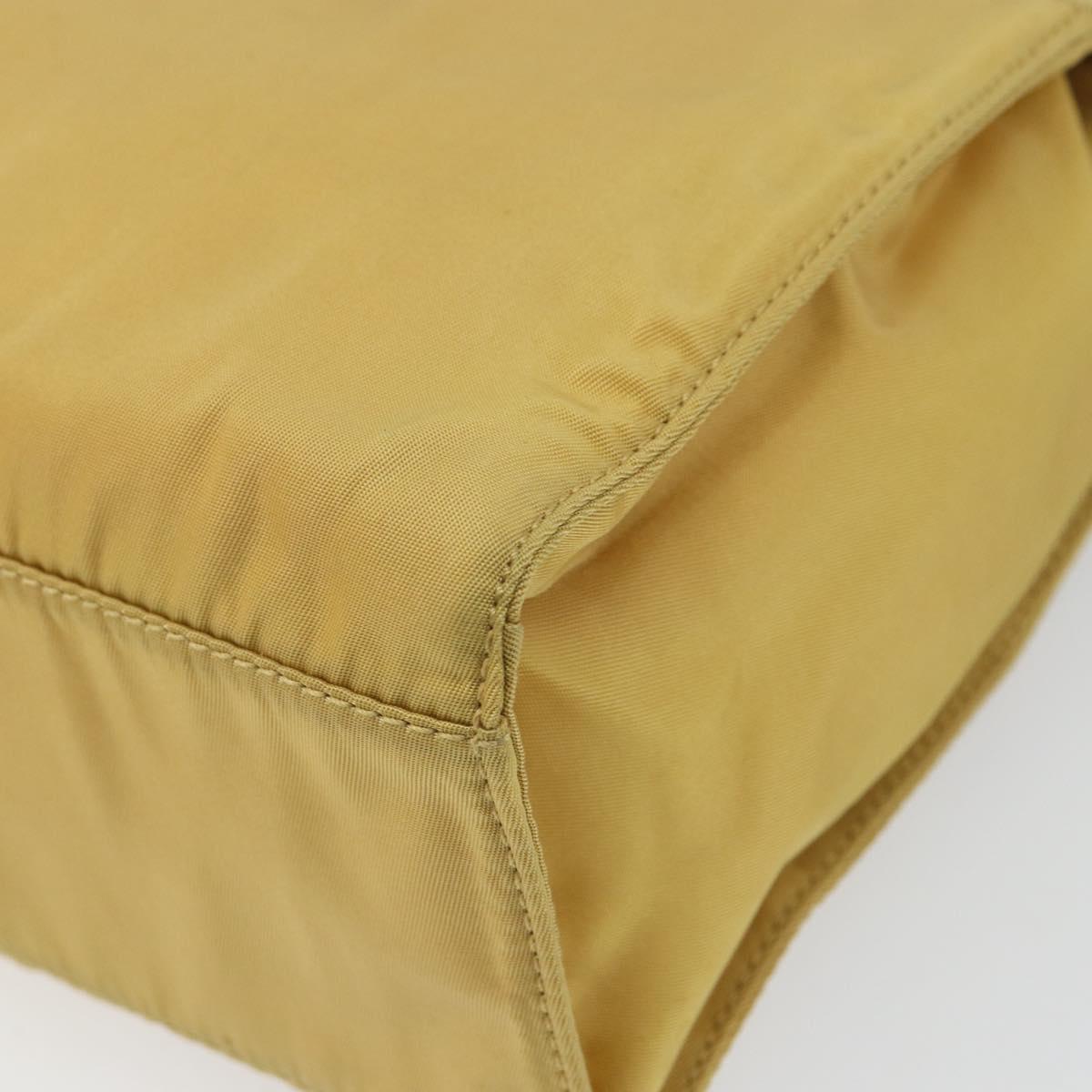 PRADA Hand Bag Nylon Yellow Gold Auth ka1864