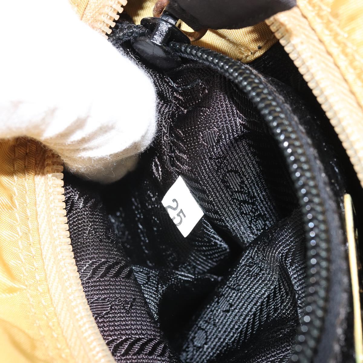 PRADA Hand Bag Nylon Yellow Gold Auth ka1864