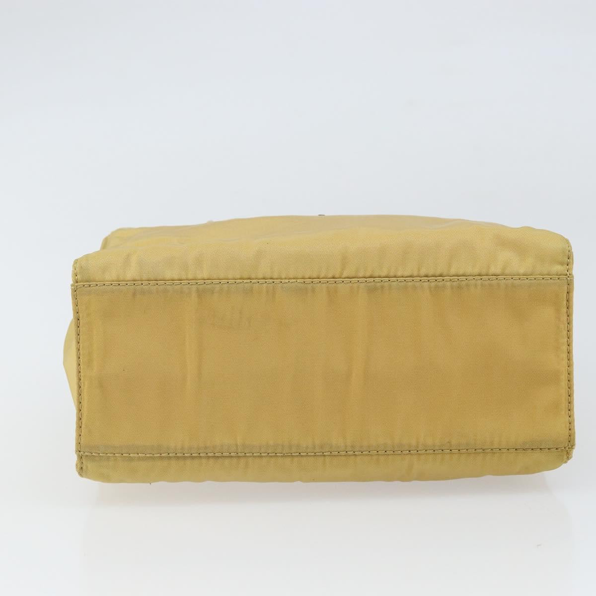 PRADA Hand Bag Nylon Yellow Gold Auth ka1864