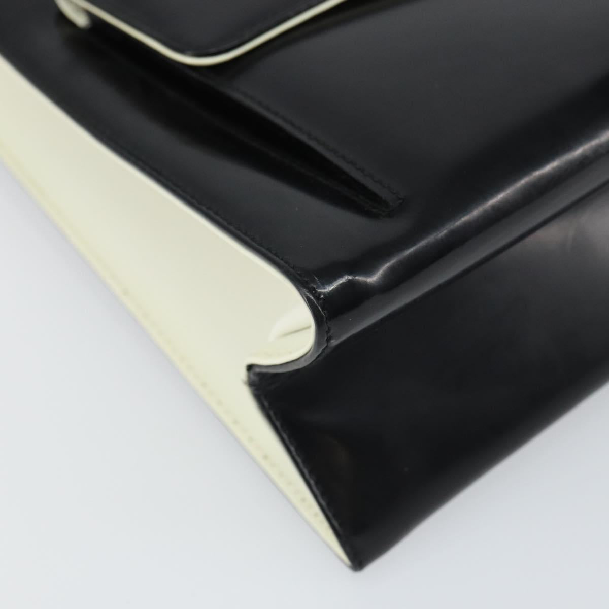 Salvatore Ferragamo Gancini Tote Bag Patent leather Black Gold Auth ka1865