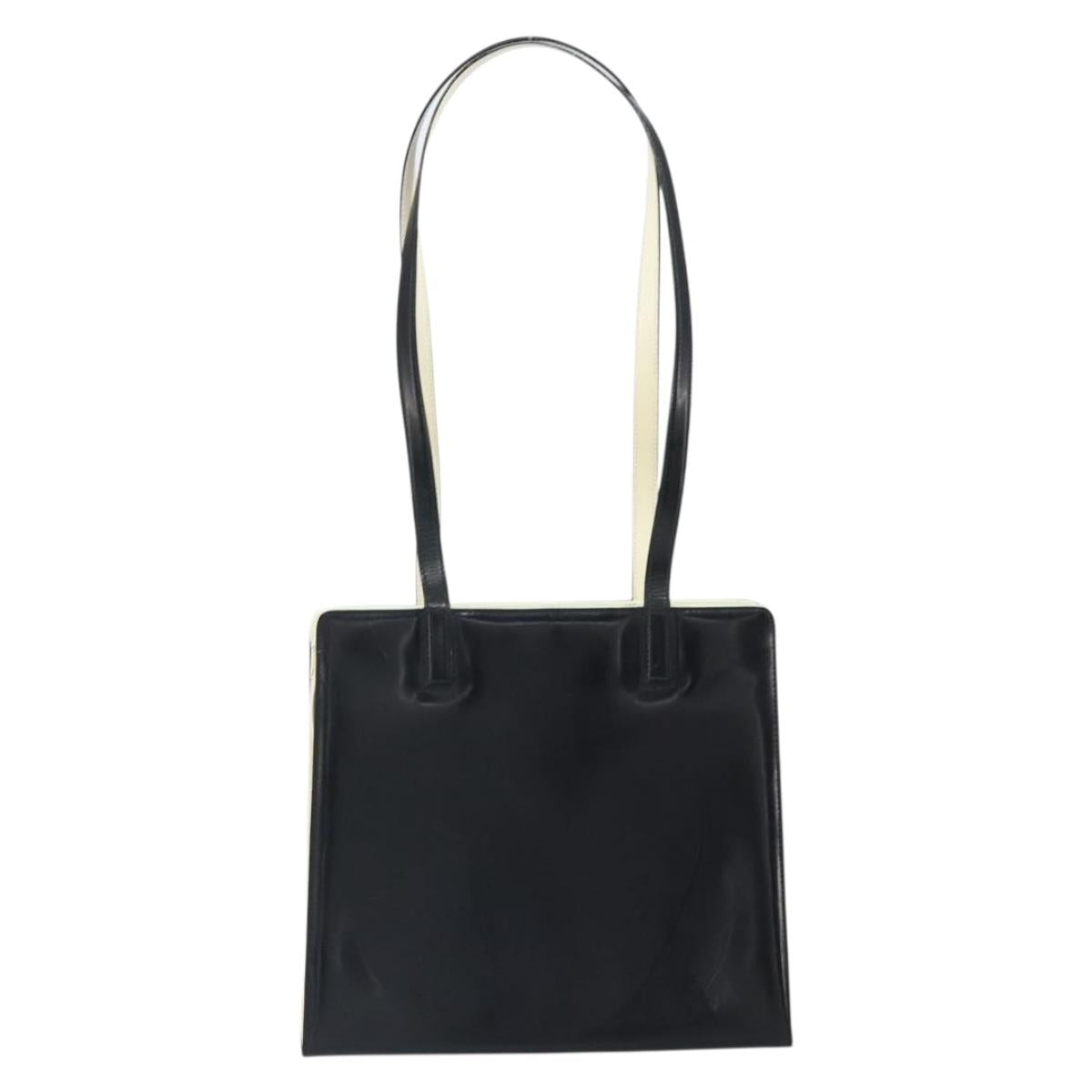 Salvatore Ferragamo Gancini Tote Bag Patent leather Black Gold Auth ka1865