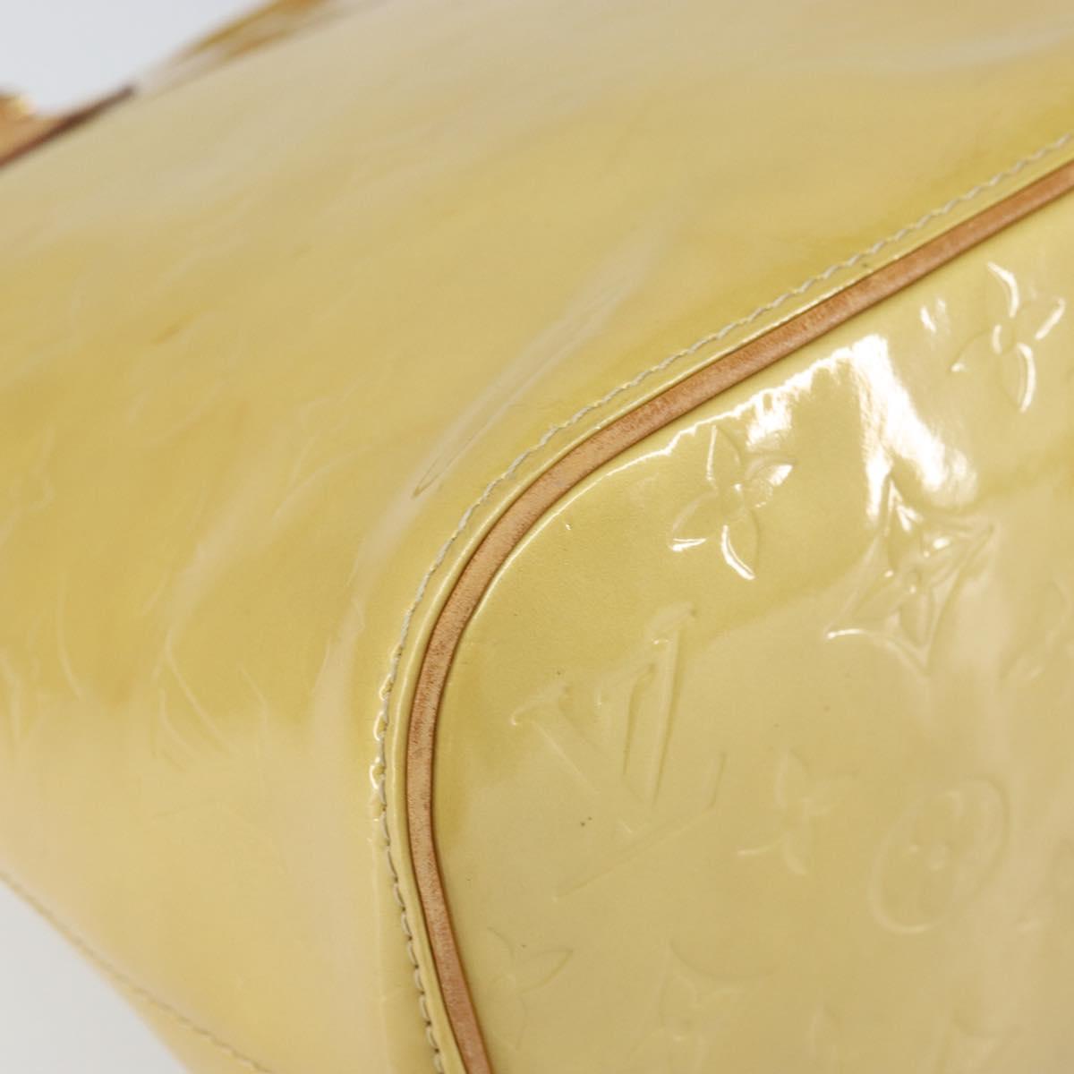 LOUIS VUITTON Monogram Vernis Houston Hand Bag Beige M91004 LV Auth ka1869