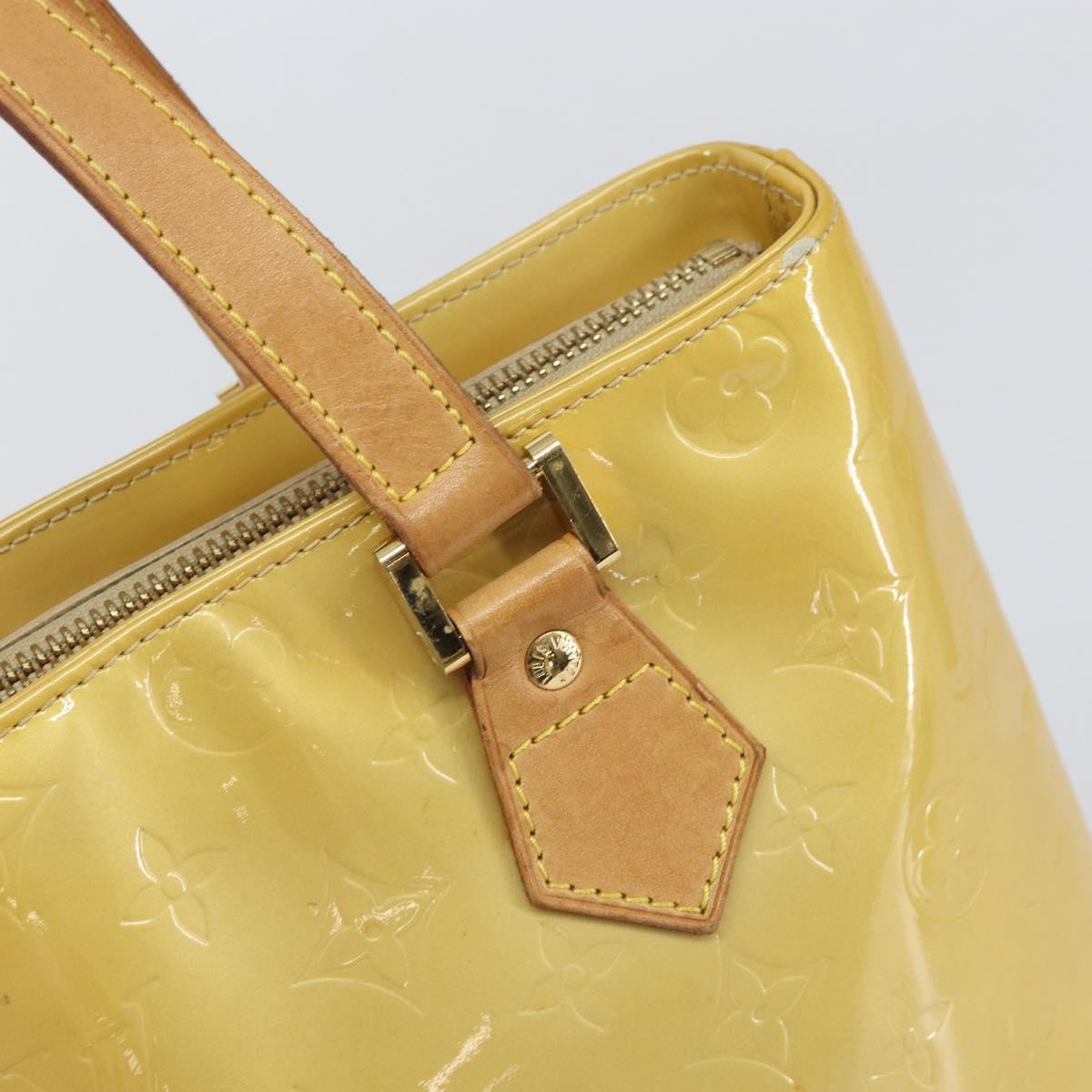 LOUIS VUITTON Monogram Vernis Houston Hand Bag Beige M91004 LV Auth ka1869