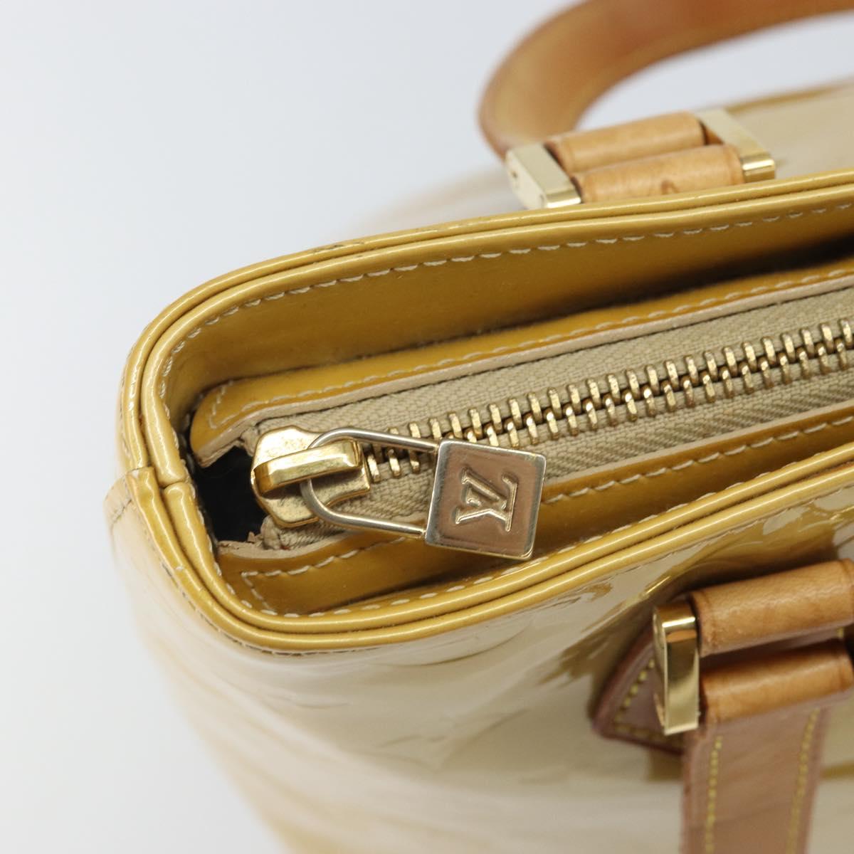 LOUIS VUITTON Monogram Vernis Houston Hand Bag Beige M91004 LV Auth ka1869