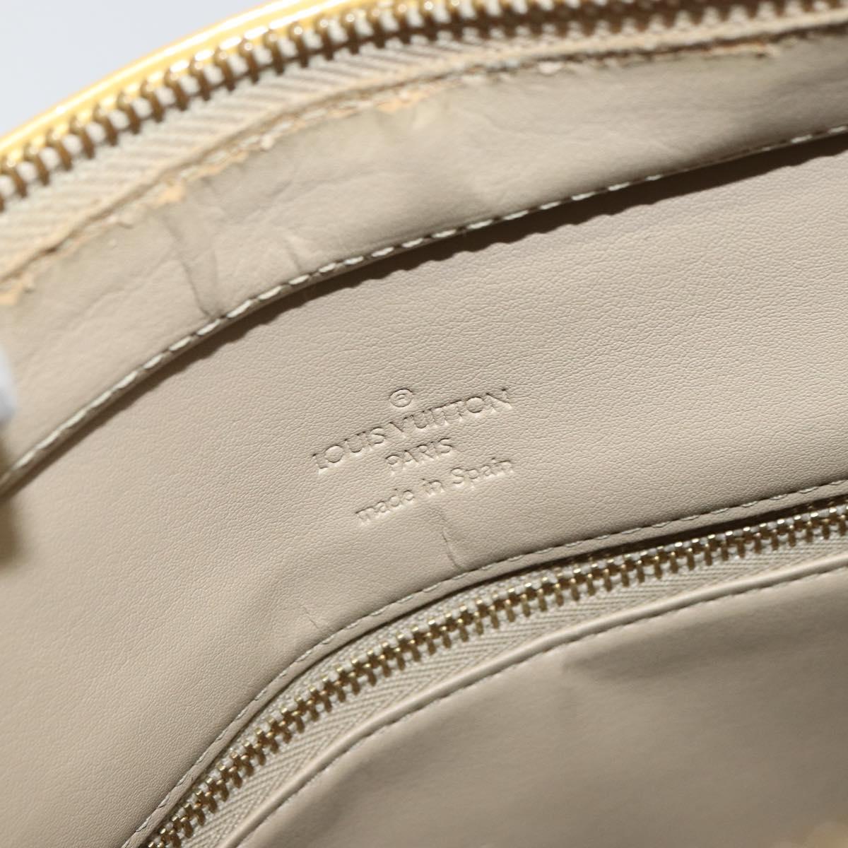 LOUIS VUITTON Monogram Vernis Houston Hand Bag Beige M91004 LV Auth ka1869