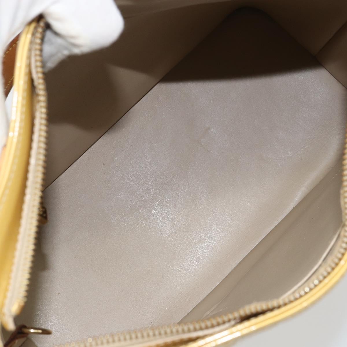 LOUIS VUITTON Monogram Vernis Houston Hand Bag Beige M91004 LV Auth ka1869