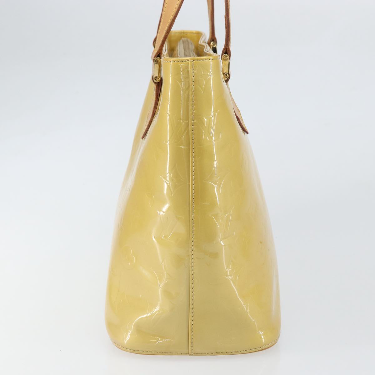 LOUIS VUITTON Monogram Vernis Houston Hand Bag Beige M91004 LV Auth ka1869