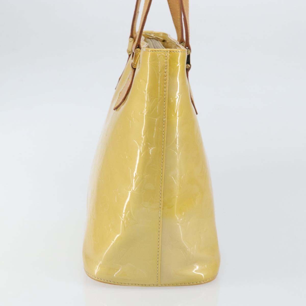 LOUIS VUITTON Monogram Vernis Houston Hand Bag Beige M91004 LV Auth ka1869