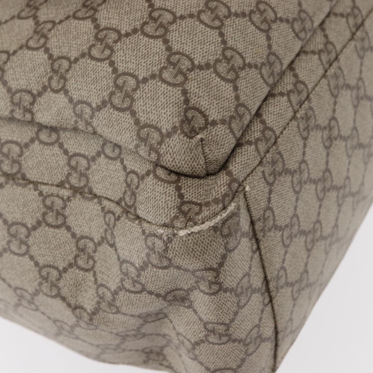 GUCCI GG Supreme Tote Bag PVC Beige Silver 141196 Auth ka187