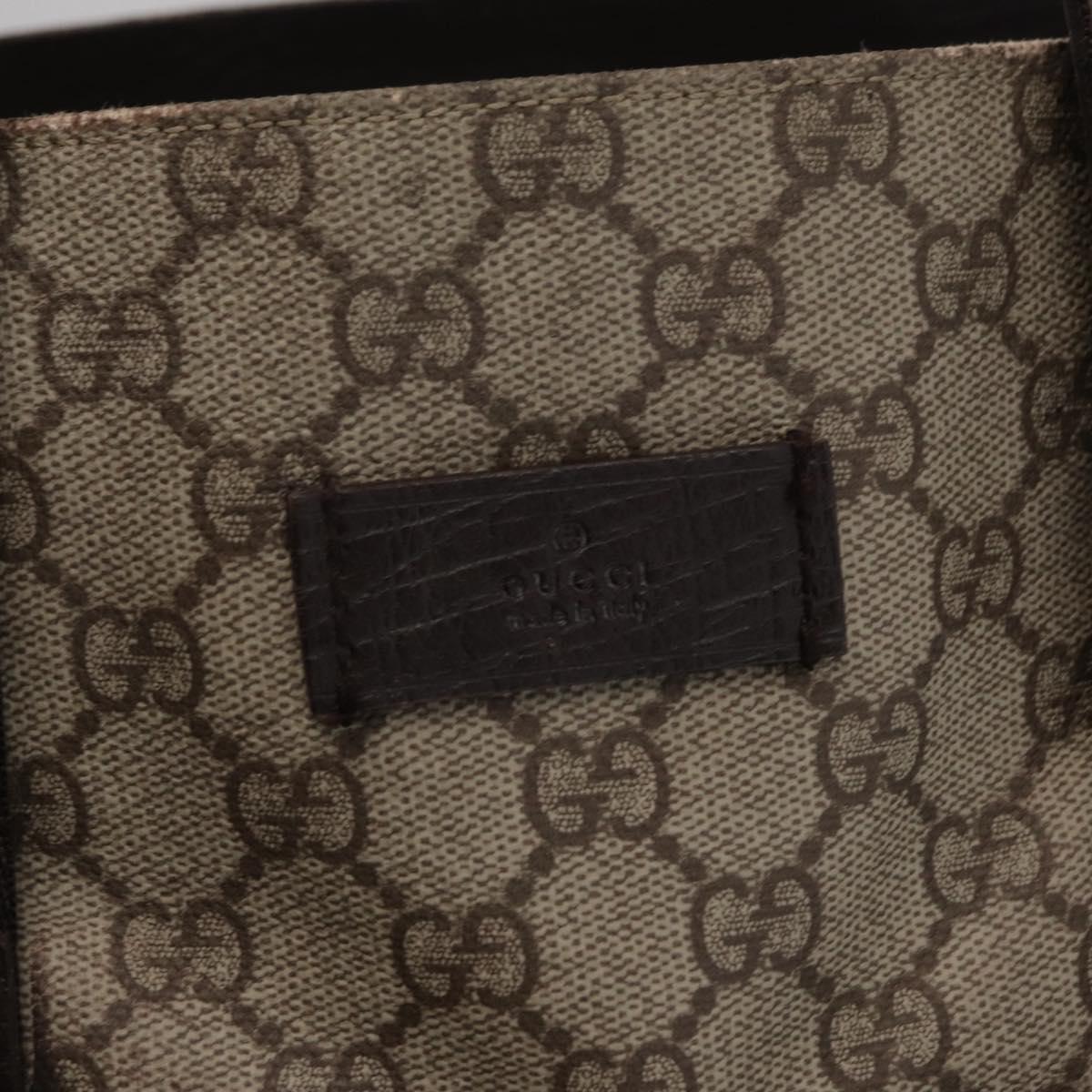 GUCCI GG Supreme Tote Bag PVC Beige Silver 141196 Auth ka187