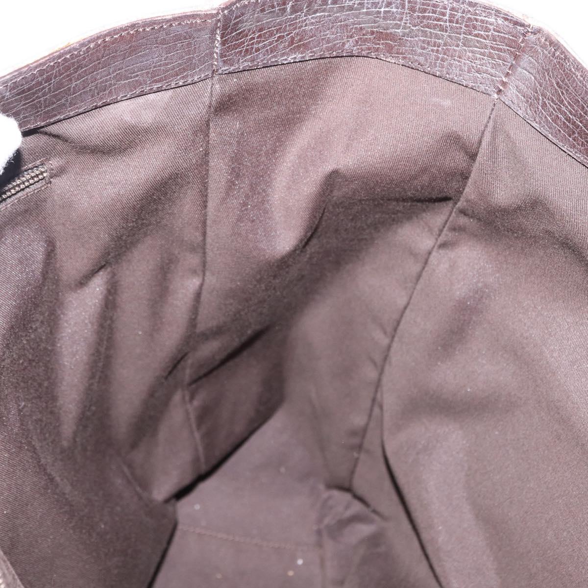 GUCCI GG Supreme Tote Bag PVC Beige Silver 141196 Auth ka187